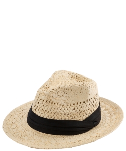 Woven Fedora Summer Straw Hat HA320103 LIGHT TAN